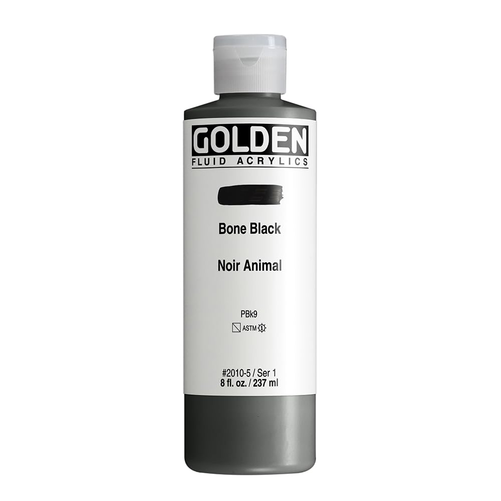 Golden - Fluid Acrylic - 240ml Bottle - Bone Black | General