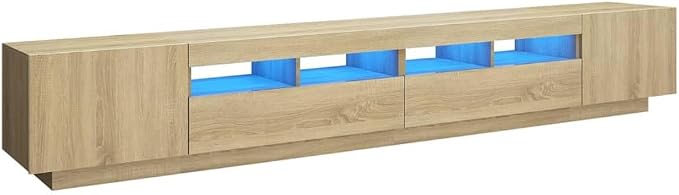 TV Cabinet with LED Lights Sonoma Oak 260x35x40 cm