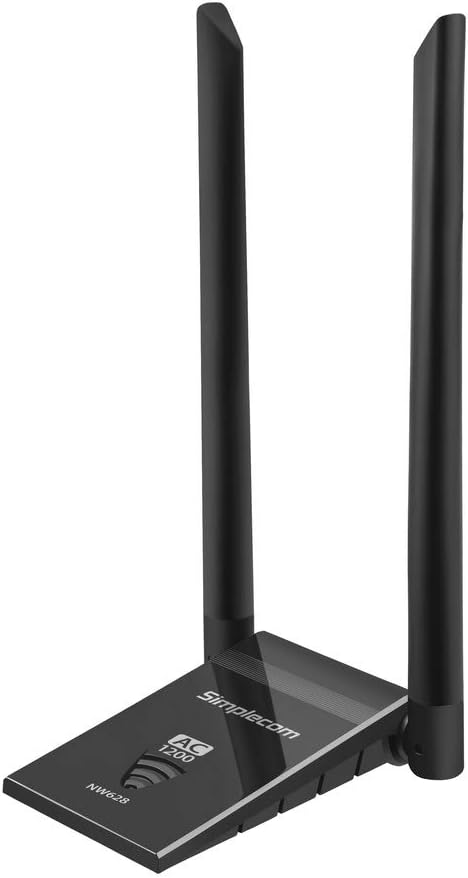 Simplecom NW628 AC1200 Wifi Dual Band USB3.0 Adapter With 2x 5dBi High Gain Antennas