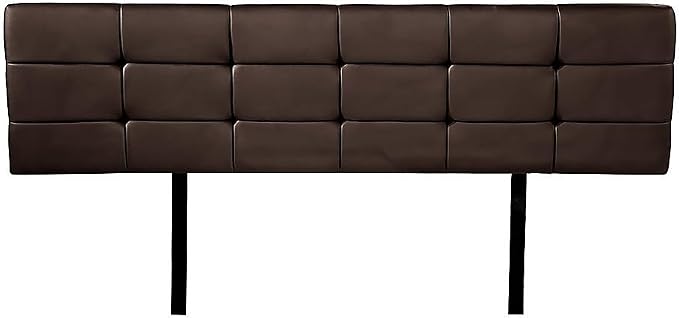 PU Leather King Bed Deluxe Headboard Bedhead - Brown