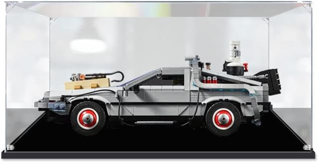 Easycase Acrylic Display Case For LEGO 10300 Creator Expert Back To The Future Time Machine Figure Storage B
