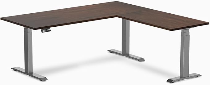 Desky Rubberwood L-Shape Sit Stand Desk