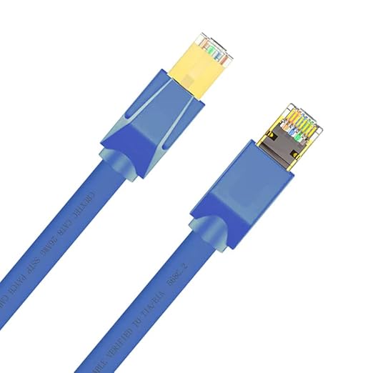 Cruxtec 15m Cat8 40GbE SF/FTP Triple Shielding Ethernet Cable - Blue