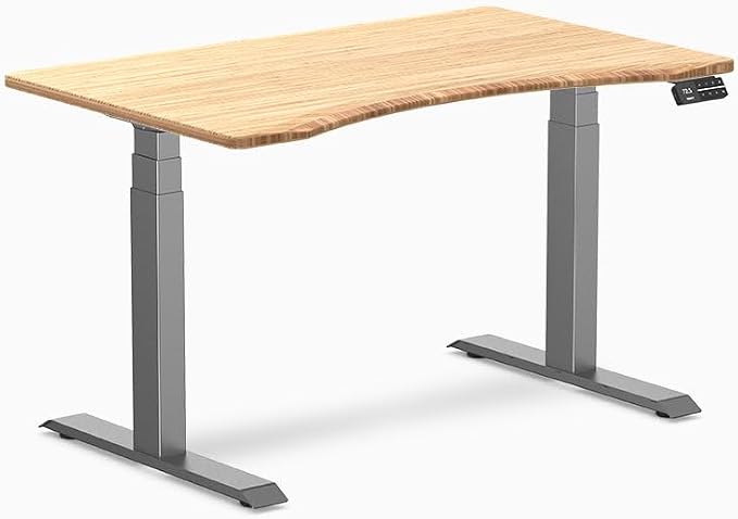Desky Dual Ergo Edge Sit Stand Desk - Bamboo 1200x750mm