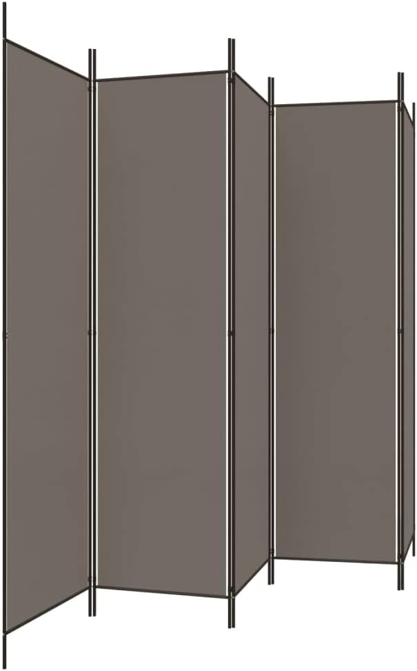 vidaXL 5-Panel Room Divider Anthracite 250×200 cm Fabric
