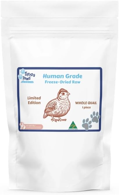 Freezy Paws Freeze Dried Pet Treats Whole Quail Large Raw