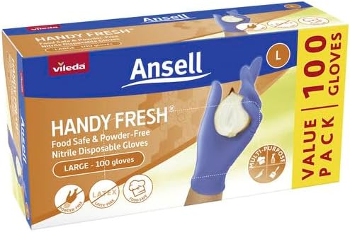 Ansell Handy Fresh Nitrile Disposable Gloves Large 100 Pack