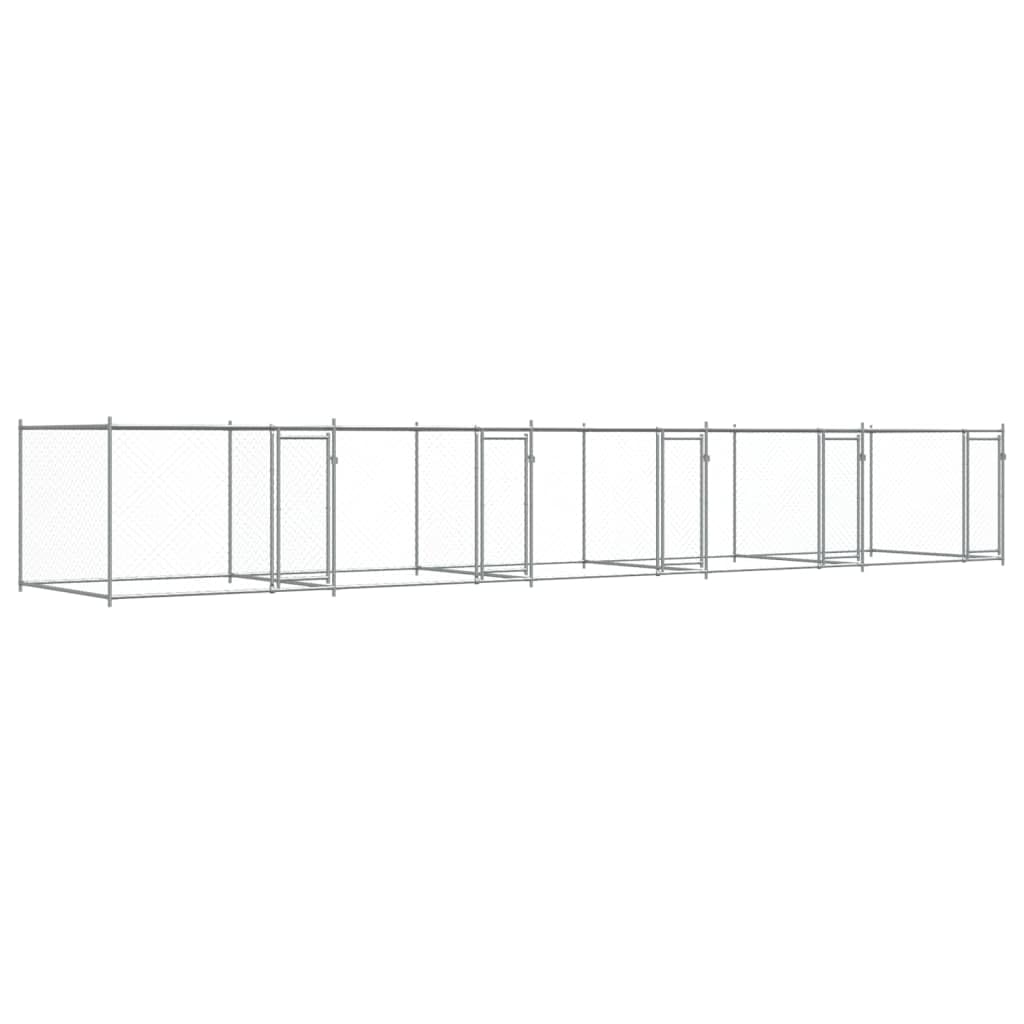 Dog Cage with Doors Grey 10x2x1.5 M Galvanised Steel vidaXL