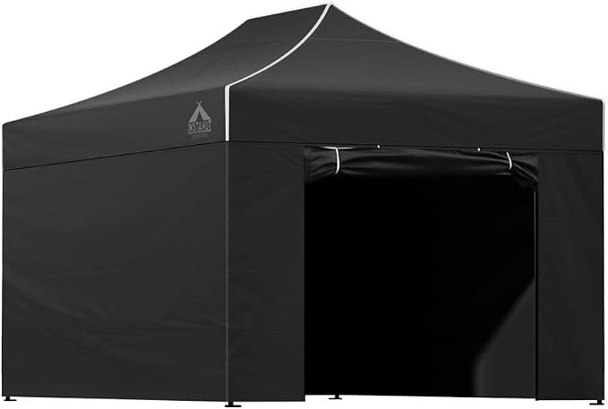 Gazebo Pop Up Marquee 3x4.5m Folding Wedding Tent Gazebos Shade Black