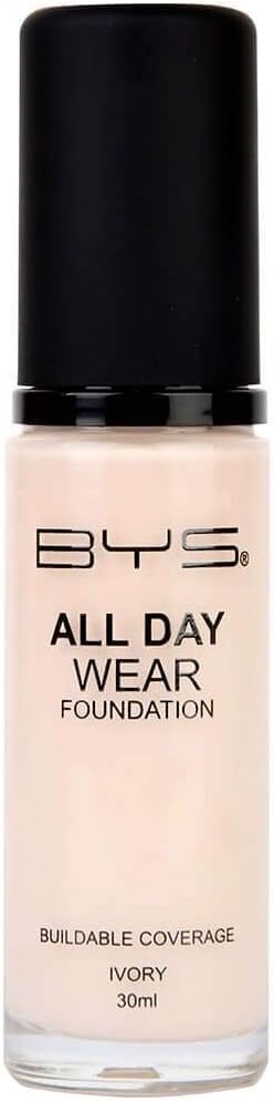 BYS 30ml All Day Wear SPF20 Liquid Foundation Makeup Buildable Coverage Ivory