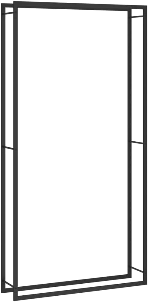 vidaXL Firewood Rack Matt Black 110x28x214 cm Steel