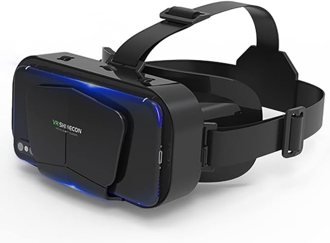 VR Headset Without Remote Control, Compatible iPhone & Android Phones in 3.5"-7.2" Screen, Lightweight & Adjustable HD 3D Virtual Reality Glasses