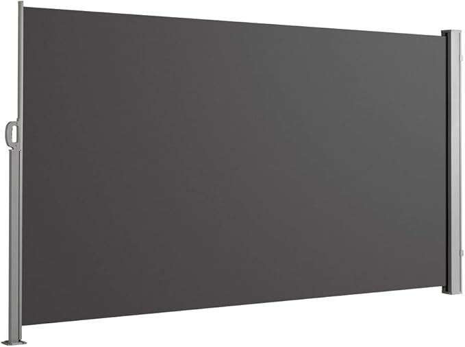 Side Awning Grey 180x300cm Sun Shade Indoor Outdoor Blinds Retractable Partition Screen