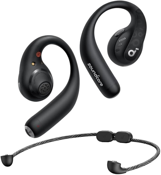 Soundcore by Anker Aerofit Pro Open-Ear Headphones, Ultra Comfort, Secure Fit, Ergonomic Design, Rich Sound with LDAC, Bluetooth 5.3, IPX5.