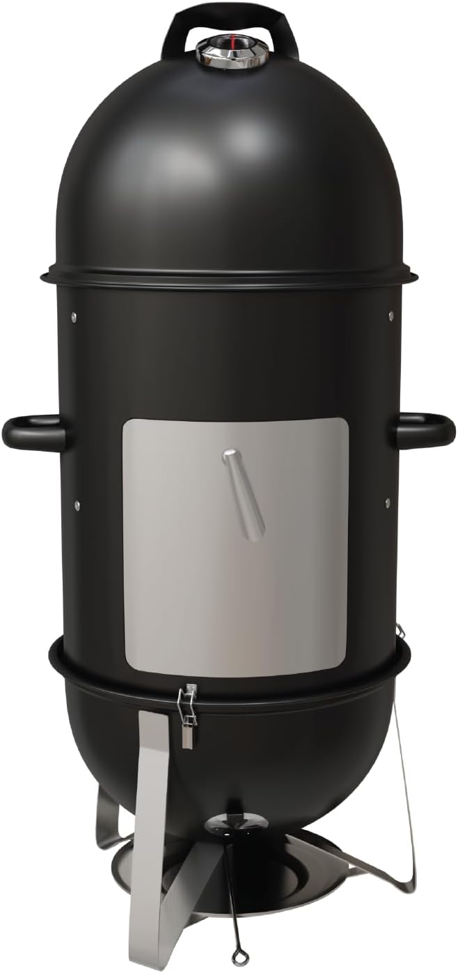 GasOne CSM-18 Vertical Smoker – 18 Inch Heavy Duty Charcoal Smoker – Multipurpose Charcoal BBQ Grill Mini Smoker for Outdoor, Camping – Easy