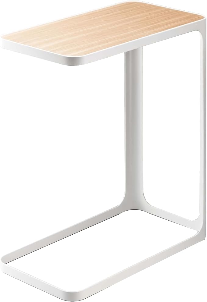 Yamazaki Home Side Table Frame White Tower Compact Living Room Stand