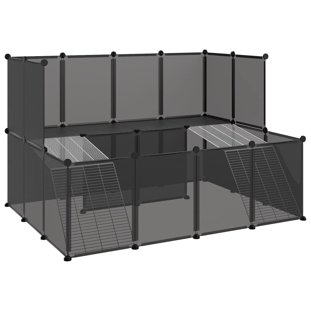 Small Animal Cage Black 143x107x93 cm Pp and Steel
