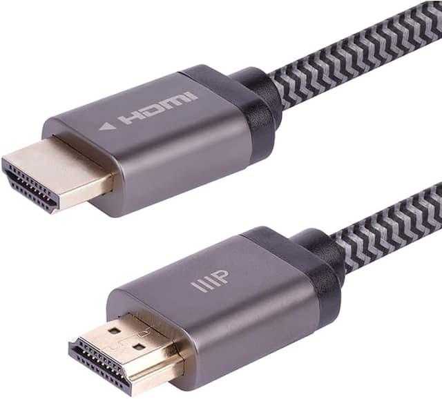 Monoprice 8K Certified Braided Ultra High Speed HDMI Cable, 6ft, Black