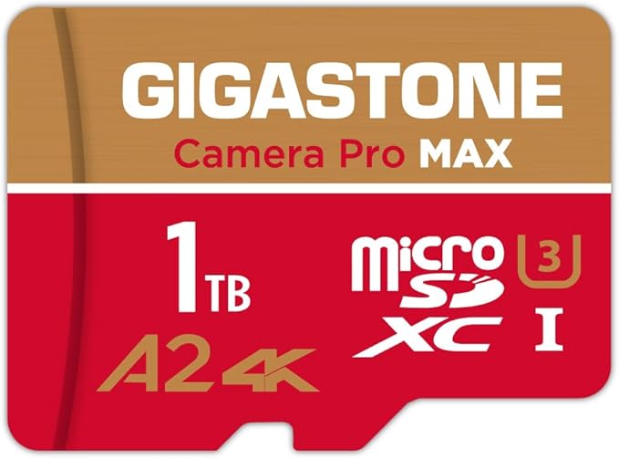[5-Yrs Free Data Recovery] Gigastone 1TB Micro SD Card, 4K Camera Pro Max, 4K Video Recording For GoPro, DJI, Drone, R/W Up To 100/90 MB/s microSDXC