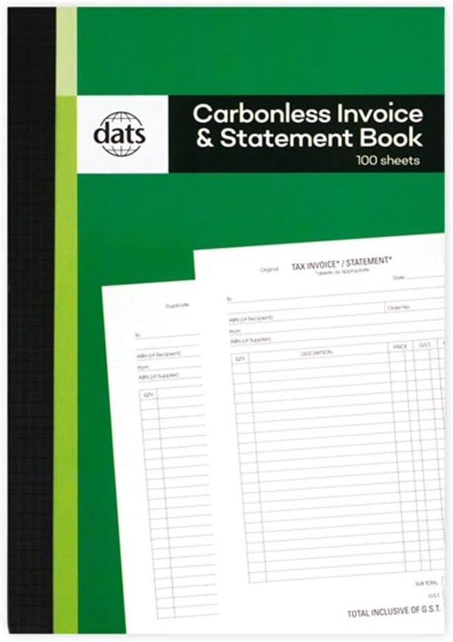 100 Page Carbonless Tax GST Invoice Order Receipt Book and Statement