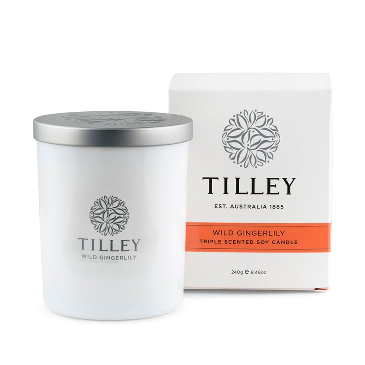 Tilley Classic White - Soy Candle 240g - Wild Gingerlily