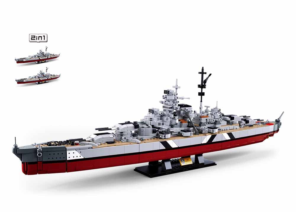 Sluban Model Bricks Bismarck Battleship 2 in 1 1849pcs