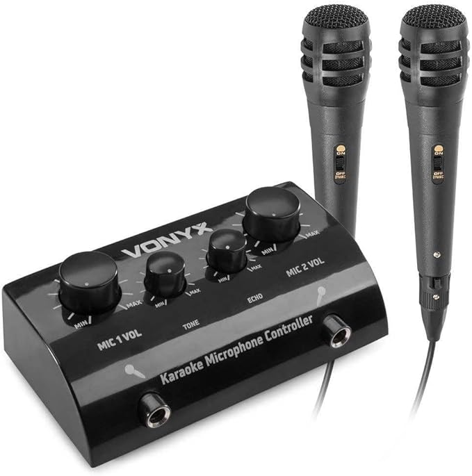Vonyx AV430B Home Karaoke System with Microphones Black