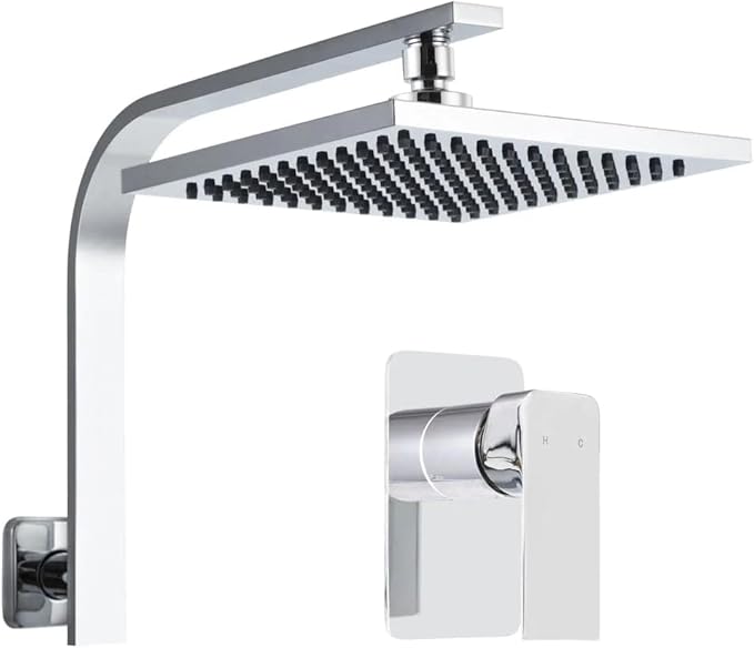 Cefito WELS 8'' Rain Shower Head Mixer Square High Pressure Wall Arm