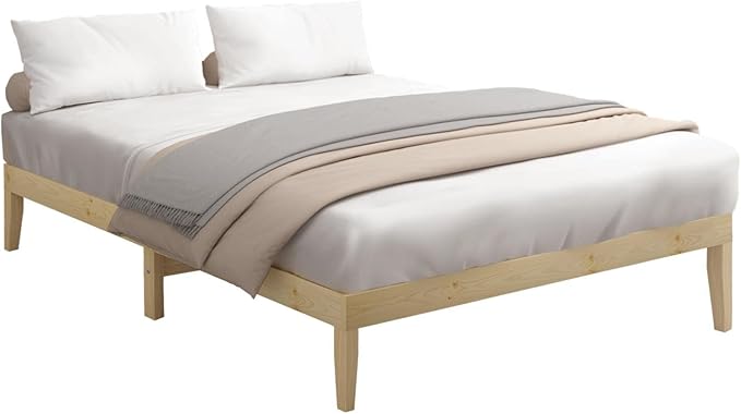Oikiture Bed Frame Double Size Wooden Pine Timber Bedroom Furniture