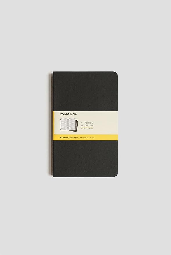 Moleskine Cahier Set of 3 Large Squared Black