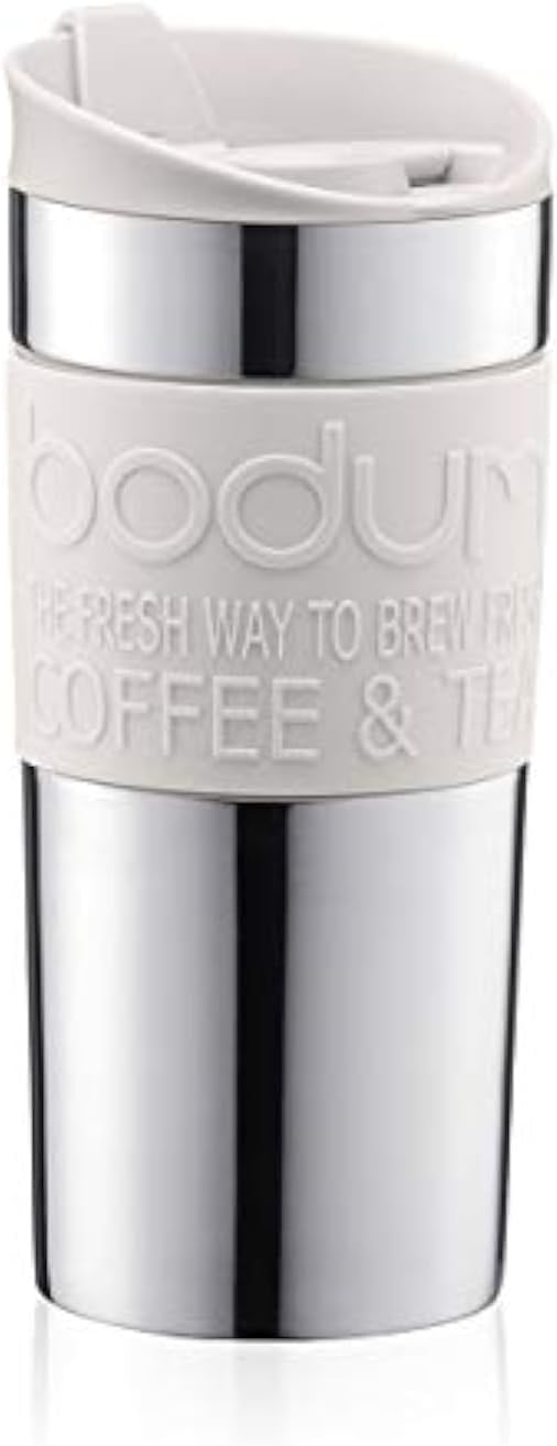 Bodum Insulated Stainless-Steel Vacuum Travel Mug, 0.45-Liter, 15-Ounce, Black