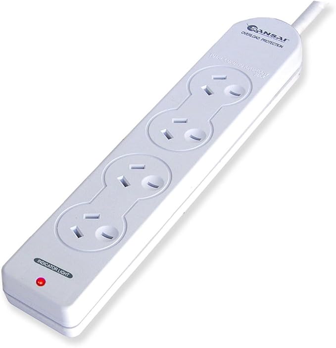 Sansai 4 Way Power Board With Overload Protection