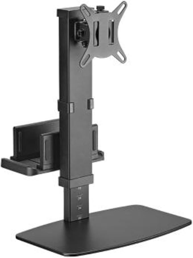 Brateck Vertical Lift Monitor Stand with Thin Client CPU Mount Fit Most 17'-32' Monitor Up to 8kg VESA 75x75,100x100(Black)
