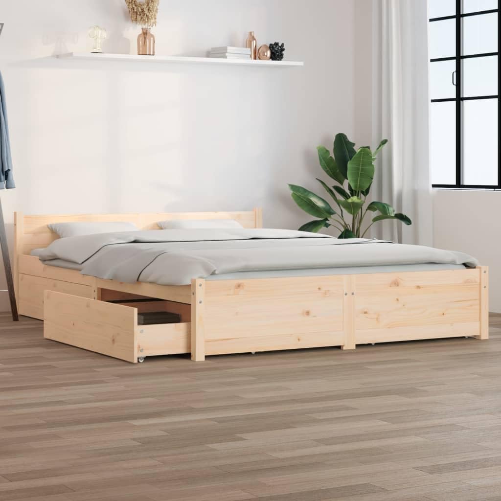 Bed Frame with Drawers 150x200 cm 5ft King Size