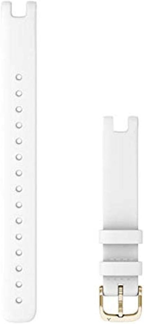 Garmin Lily Band (14mm) - White Italian Leather with Cream Gold Hardware (Large)