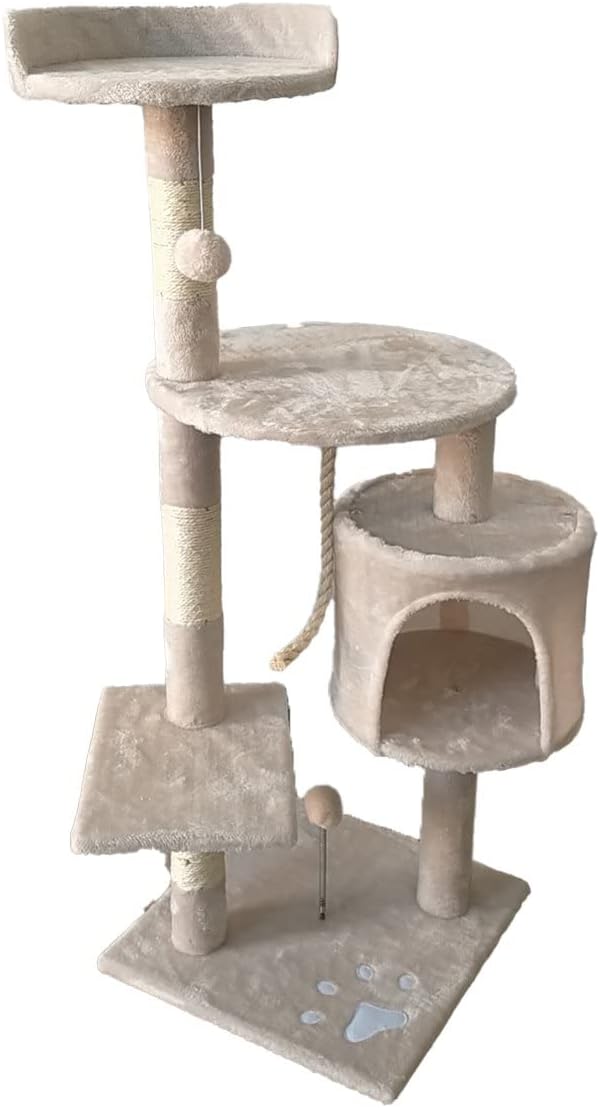 Furtastic 110cm Cat Tree Scratching Post - Beige