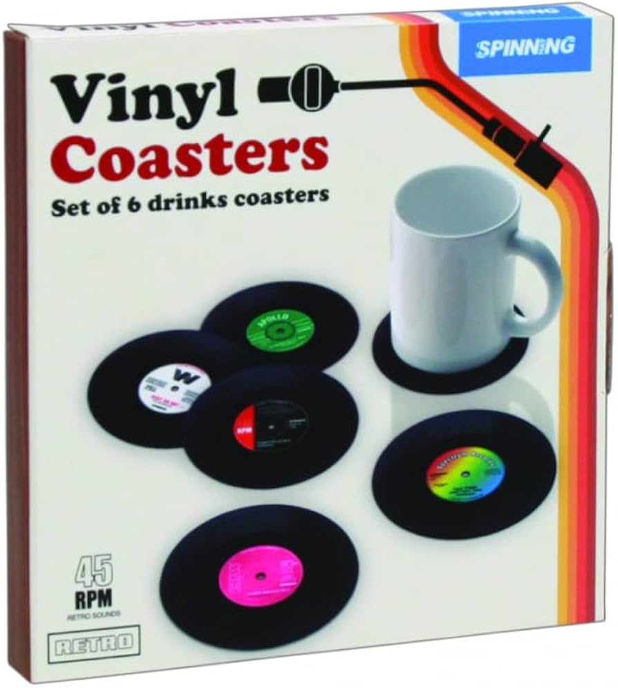 Gift Republic Retro Vinyl Coasters