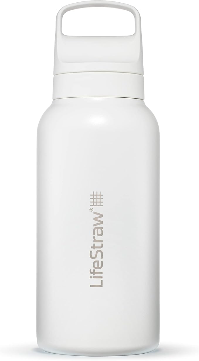 LifeStraw Go 2.0 - 700ml Stainless Steel Water Filter Bottle - White