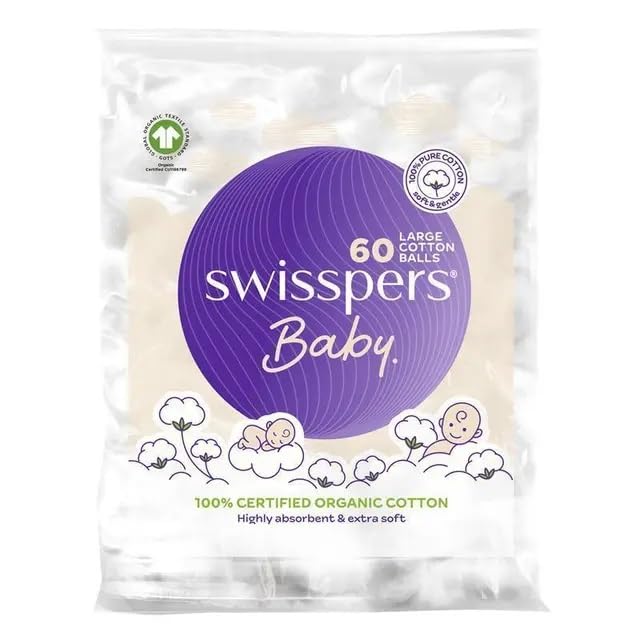 Swisspers - Baby Organic Cotton Large Balls 60 Pack