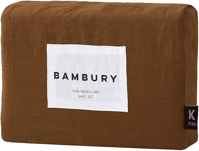 Bambury King French Linen Sheet Set - Hazel