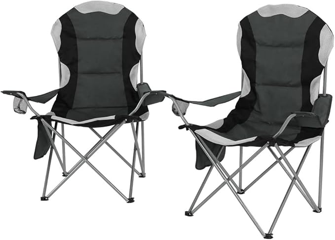 Weisshorn 2x Folding Camping Chairs Arm Chair Portable Outdoor