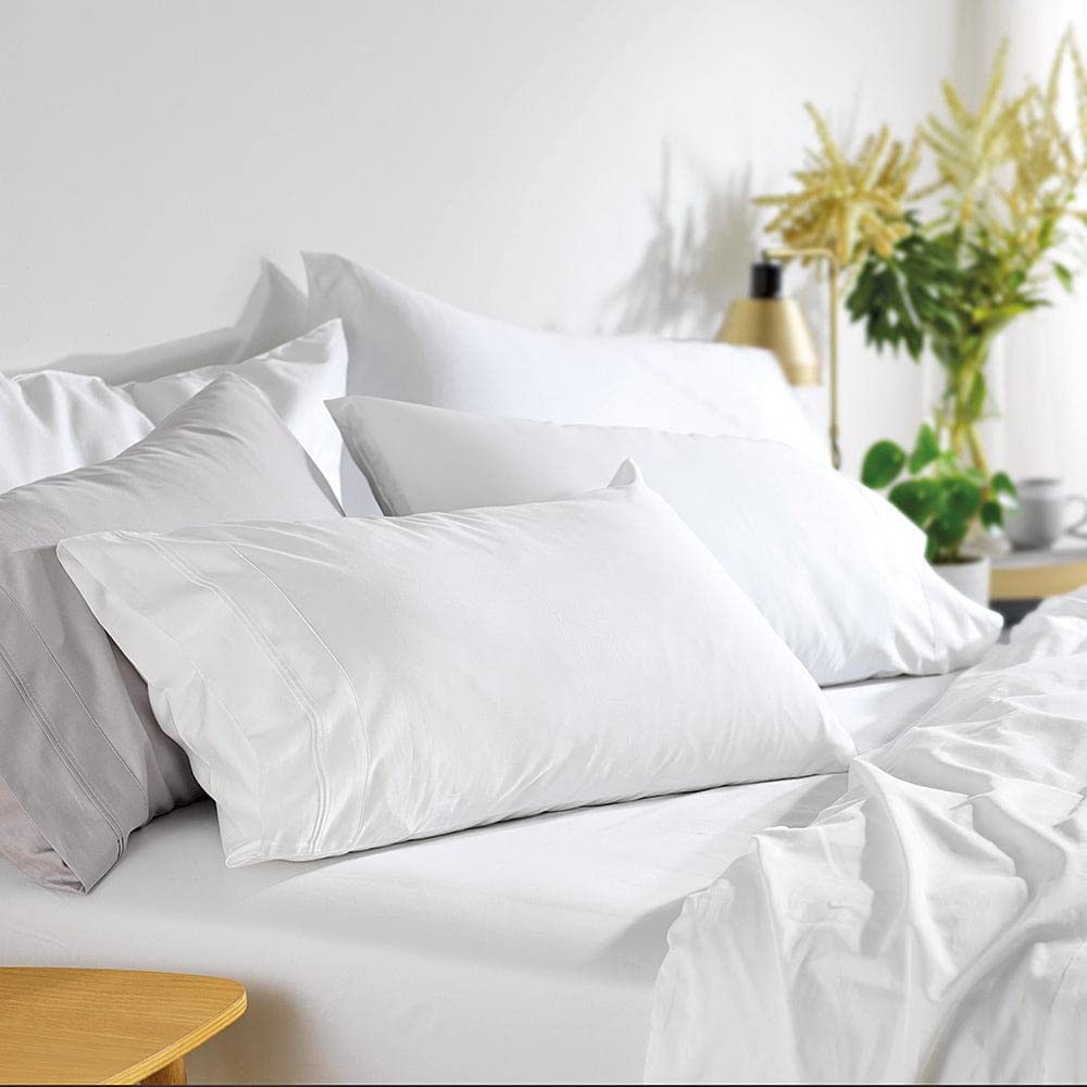 MyHouse Riley Bamboo Cotton Fitted Sheet Queen White
