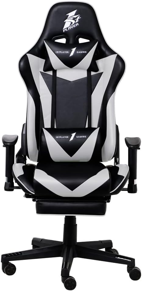 1st Player FK3 Gaming Computer Chair Stainless Steel Frame Black Grey
