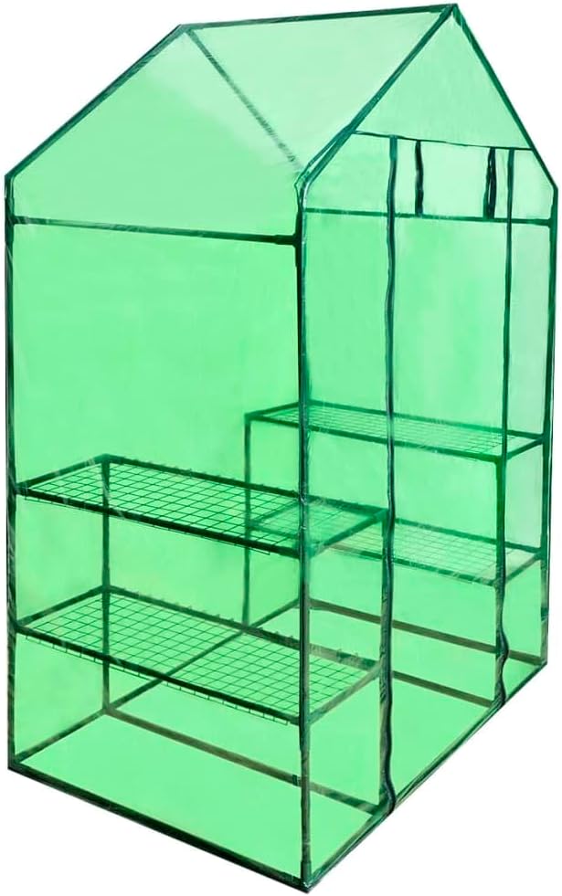 Walk-in Greenhouse with 4 Shelves