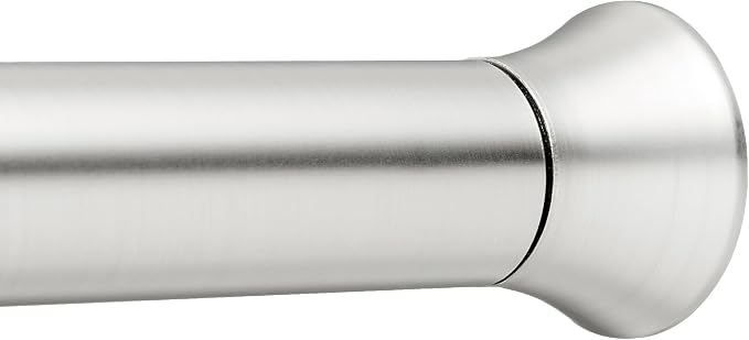 Amazon Basics Easy Install Shower Curtain Tension Rod, Adjustable Length, 107-183 cm, Nickel