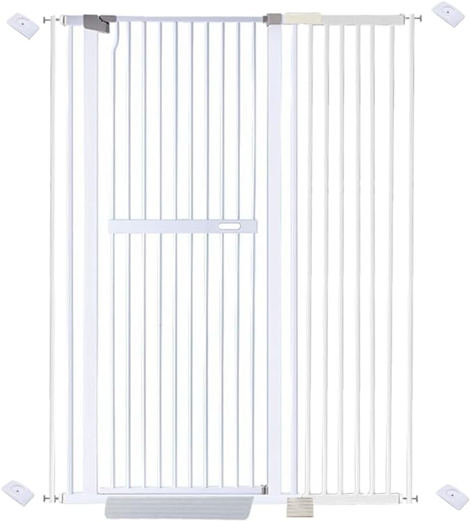 riin Extra Tall 150cm Baby Pet Security Gate Metal Safety Guard Tension Pressure Mounted For Children Dog Kitten Adjustable Width Range 108-114cm