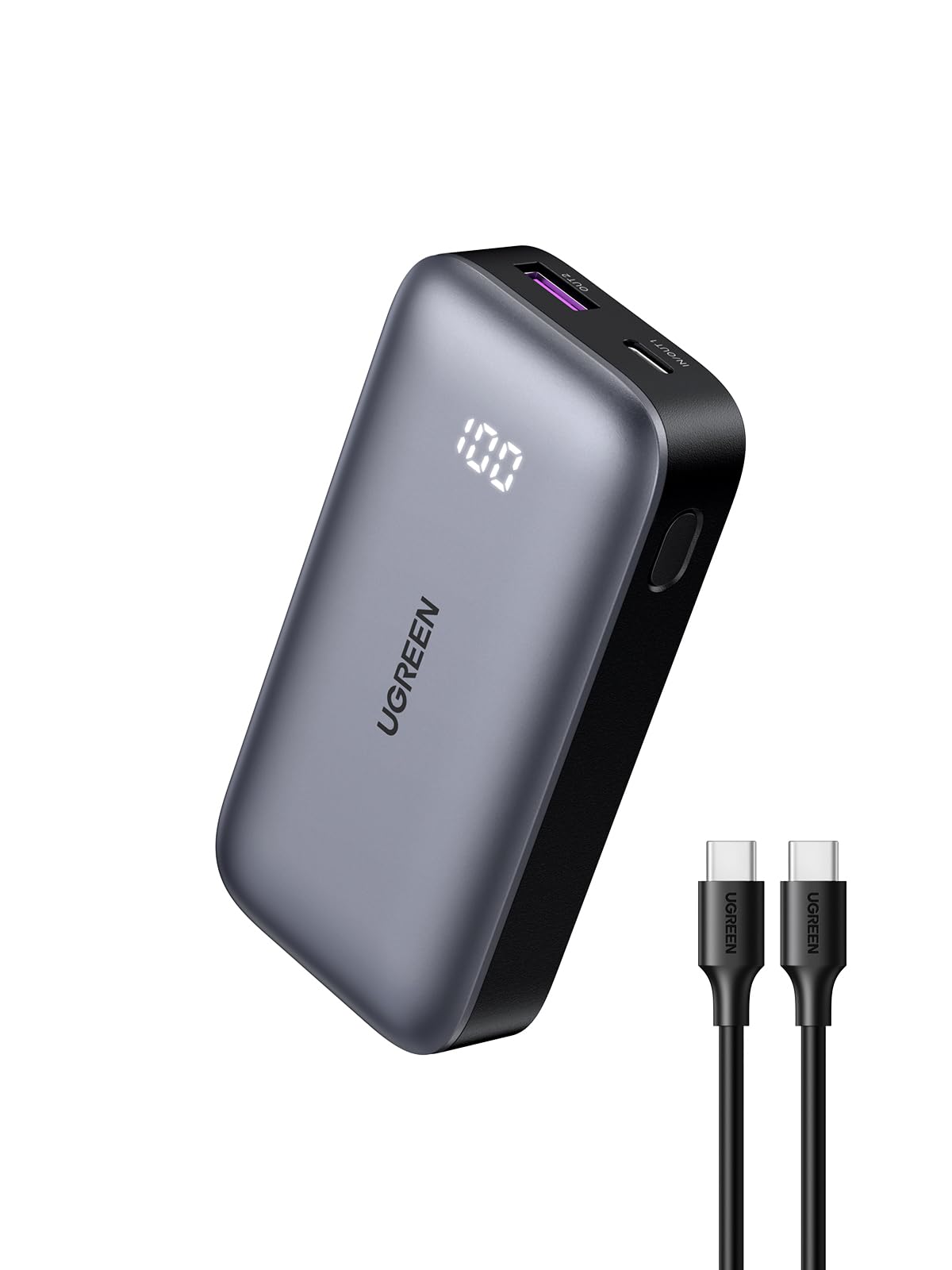 UGREEN 30W Power Bank Mini 10,000mAh Battery Pack 2-Port PD3.0 Usb C+A Fast Charging Digital Display Portable Charger For iPhone 15 Pro Max/14,