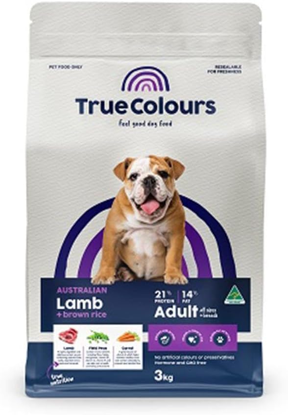 True Colours Adult Dog Food Lamb Brown Rice 3kg