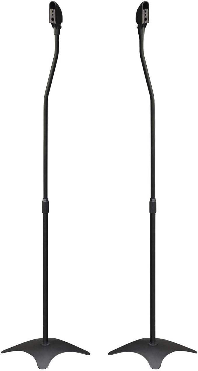 Pair of Black Selby Speaker Stands For Rear Surround Sound Satellite Speakers