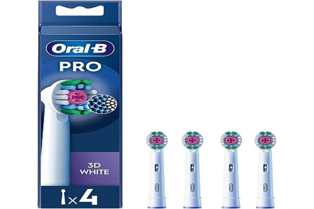 Oral-B Pro 3D White Toothbrush Heads (Pack of 4)